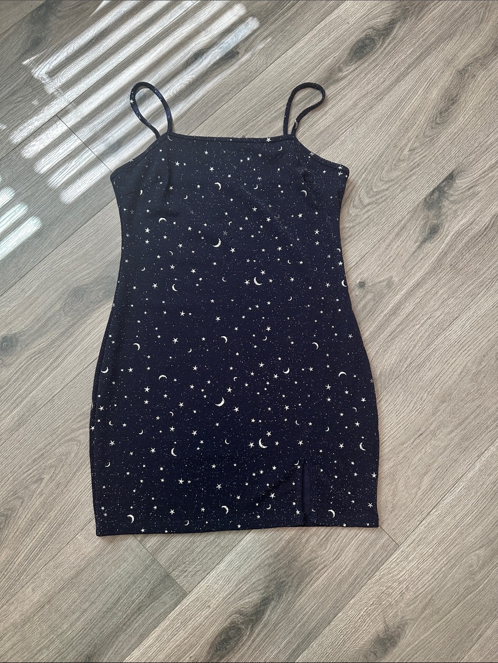 Zaful Navy Moon & Star Spaghetti Strap Mini Dress